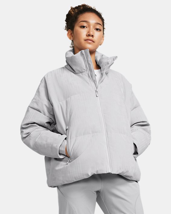 Women's ColdGear® Infrared Down Puffer Shine Jacket, Gray, pdpMainDesktop image number 0